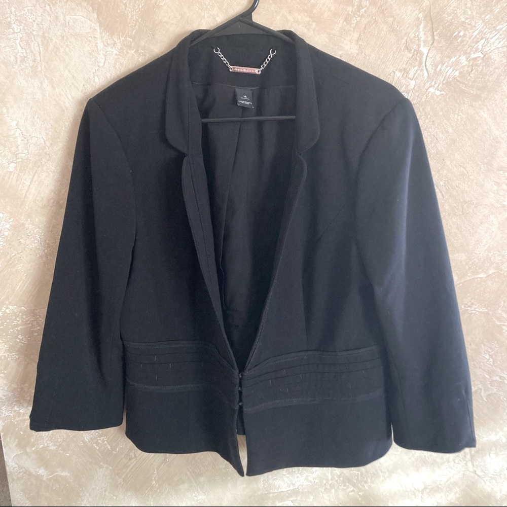 White House Black Market Black Tailored Open-Front Blazer